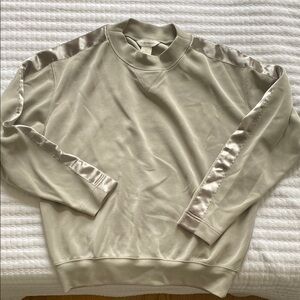 Club Monaco Satin Stripe Sweatshirt Relaxed Fit